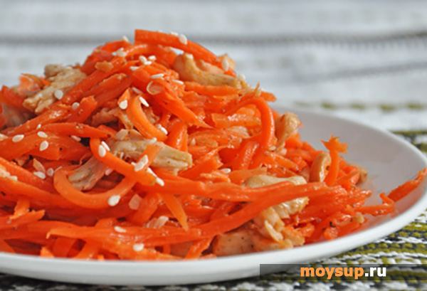 Салат из моркови по-корейски с соевым мясом