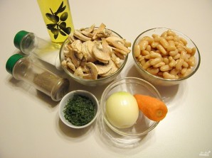 Салат с грибами и фасолью - фото шаг 1