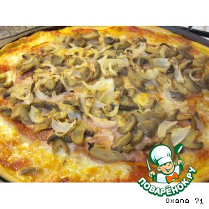 Рецепт: Пицца Ветчина и грибы