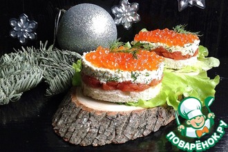 Рецепт: Порционные бутерброды Рождественский вечер