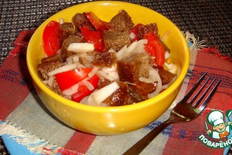 Рецепт: Салат из ржаного хлеба с помидорами
