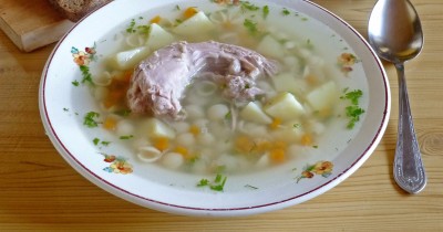 Суп с индейкой с картошкой и макаронами