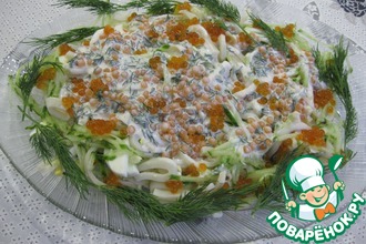 Рецепт: Салат с кальмарами Праздничный