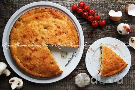 Заливной пирог с курицей и грибами кулинарные рецепты