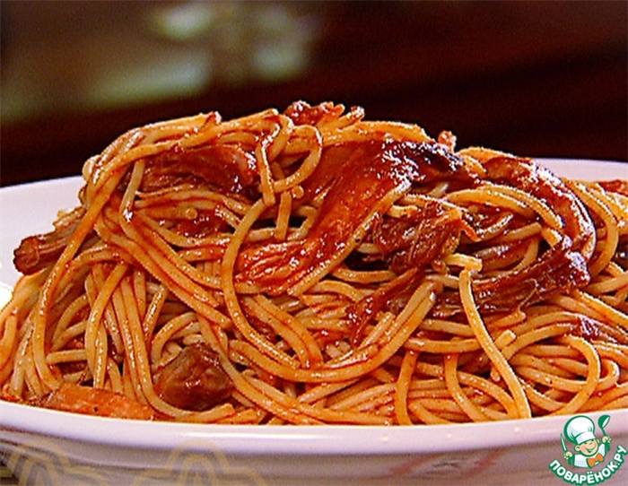 Рецепт: Спагетти с томатной пастой