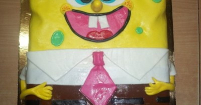 Торт Губка Боб из мастики