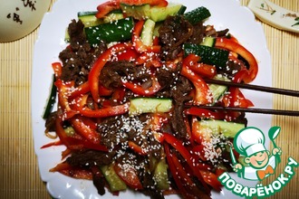 Рецепт: Тёплый мясной салат в азиатском стиле
