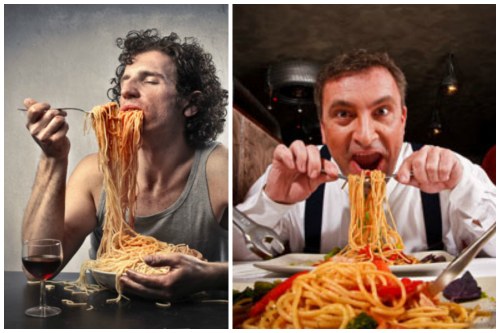 так не надо есть спагетти