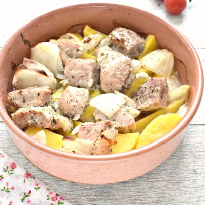 Шашлык из свинины с картошкой в духовке - рецепт с фото