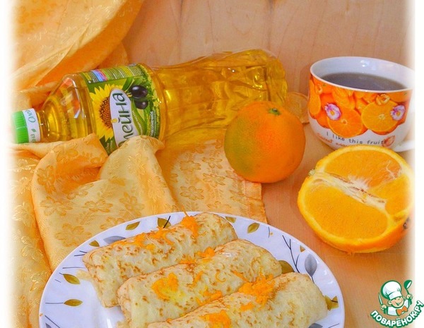 Блины с творожно-апельсиновой начинкой