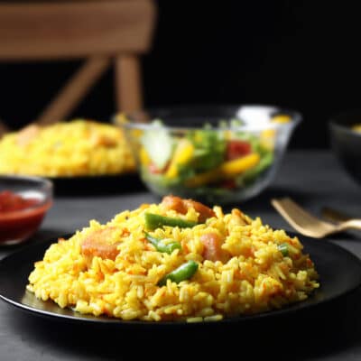 Рис с курицей и стручковой фасолью - рецепт с фото