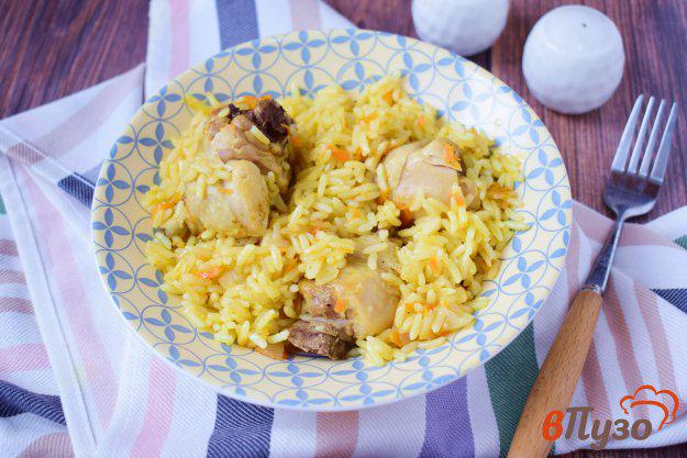 фото рецепта: Куриные ножки с рисом на сковороде