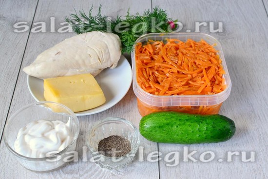 Ингредиенты для приготовления салата « Костерок»