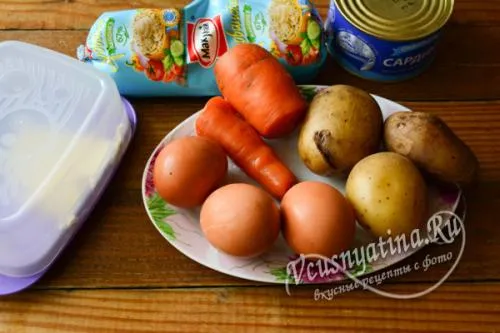 Салат Шар Новогодний. Салат Новогодний шар из рыбной консервы