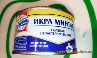 рецепт капустного салата с икрой минтая