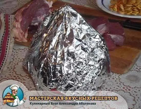 закрыть тыкву с гречкой фольгой