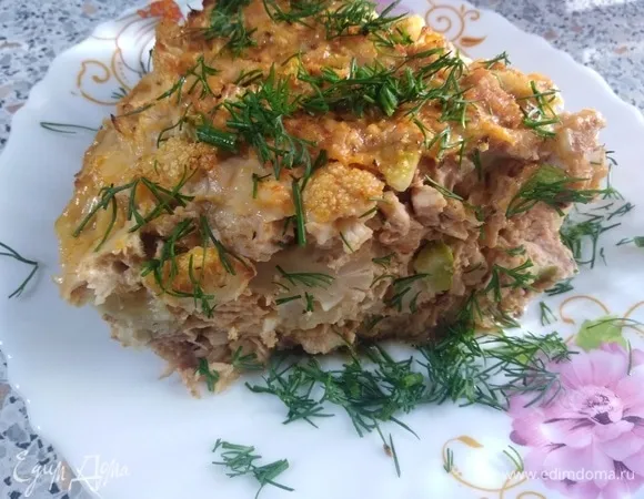 Запеканка с курицей и цветной капустой